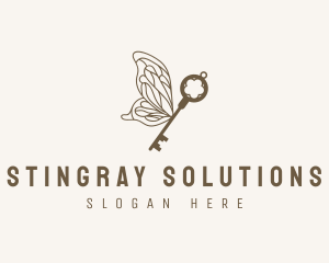 Key Butterfly Wings logo design