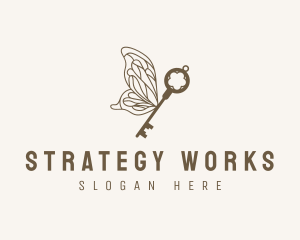 Key Butterfly Wings logo design