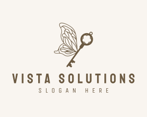 Key Butterfly Wings logo design