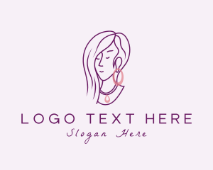 Girl - Woman Fashion Jewelry logo design