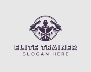 Bodybuilder Strong Man logo design