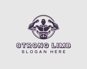 Bodybuilder Strong Man logo design