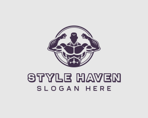 Man - Bodybuilder Strong Man logo design