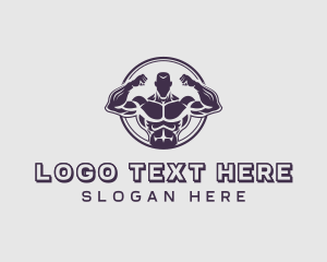 Training - Bodybuilder Strong Man logo design