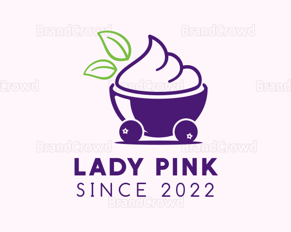 Blueberry Ice Cream Cart Logo