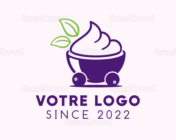 Blueberry Ice Cream Cart Logo