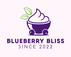 Blueberry Ice Cream Cart logo design