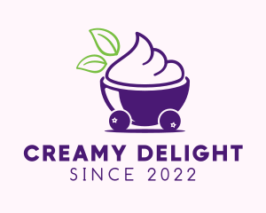 Yogurt - Blueberry Ice Cream Cart logo design