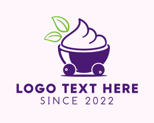 Ice Cream Maker - Blueberry Ice Cream Cart logo design