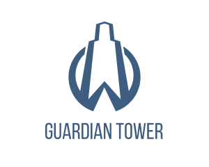 Blue Building Tower logo design