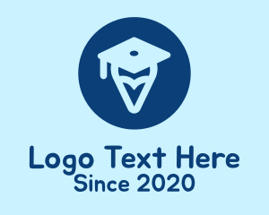 Pin - Graduation Cap Location Pin logo design