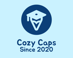 Graduation Cap Location Pin logo design