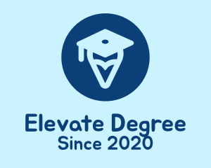 Graduation Cap Location Pin logo design