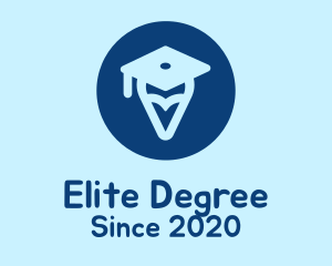 Degree - Graduation Cap Location Pin logo design