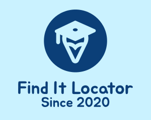 Graduation Cap Location Pin logo design