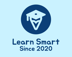 Educate - Graduation Cap Location Pin logo design