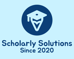 Scholar - Graduation Cap Location Pin logo design