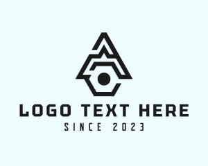 Factory - Letter A Screw Bolt logo design