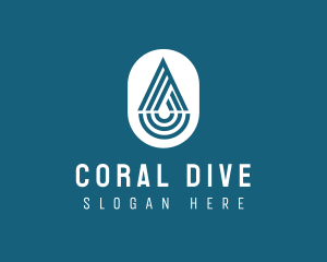 Snorkeling - Water Droplet Letter A logo design