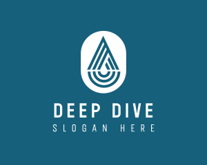 Dive - Water Droplet Letter A logo design