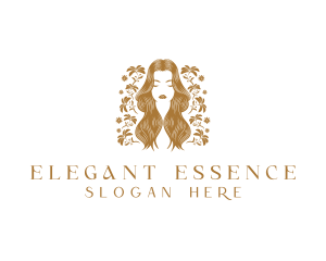 Floral Beauty Woman logo design