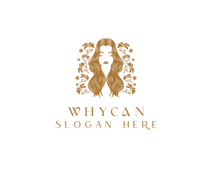 Hairstyle - Floral Beauty Woman logo design
