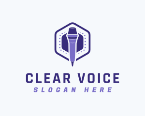 Violet Voice Mic logo design