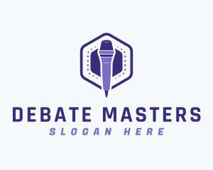 Debate - Violet Voice Mic logo design