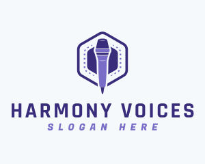 Violet Voice Mic logo design