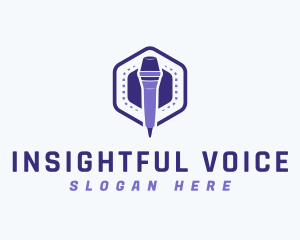 Violet Voice Mic logo design