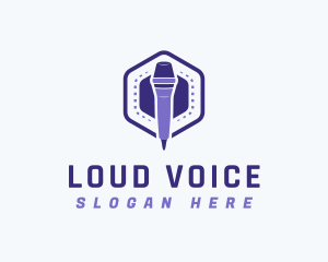 Violet Voice Mic logo design