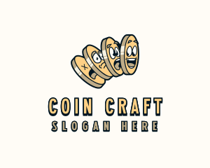 Cartoon Money Coins logo design