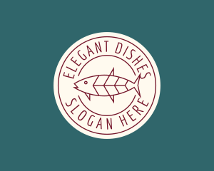 Fish Restaurant Dish logo design