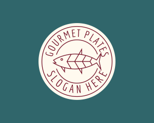 Fish Restaurant Dish logo design