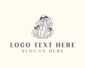Shrooms - Psychedelic Garden Mushroom logo design
