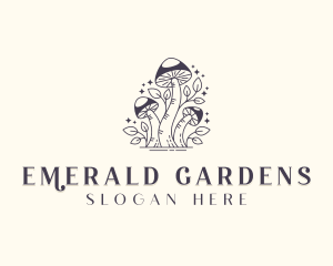 Psychedelic Garden Mushroom logo design