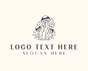 Herbal - Psychedelic Garden Mushroom logo design