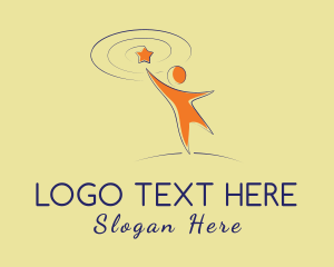 Stroke - Kid Stargazing Planetarium logo design
