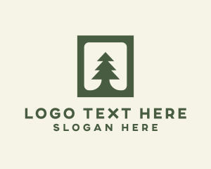 Xmas - Green Pine Tree logo design