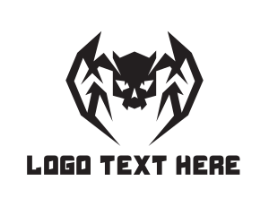 Metal Music - Skull Mask Fangs logo design