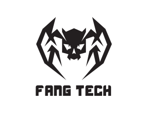 Skull Mask Fangs logo design