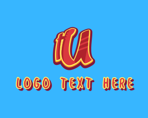 Letter U - Graffiti Art Letter U logo design