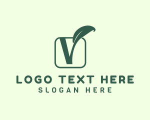 Eco Friendly Products - Green Leaf Letter V logo design