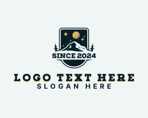 Hiker - Mountain Trekking logo design