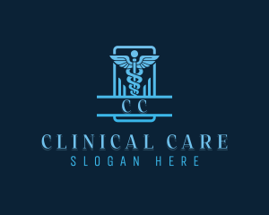 Pharmaceutical Caduceus Clinic logo design