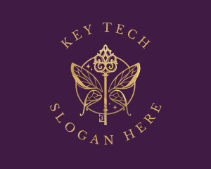 Vintage Key Wings logo design