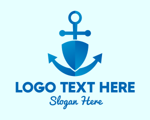 Sea Voyage - Anchor Security Shield logo design