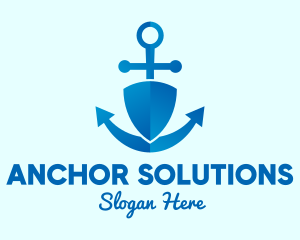 Anchor Security Shield  logo design