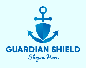 Anchor Security Shield  logo design