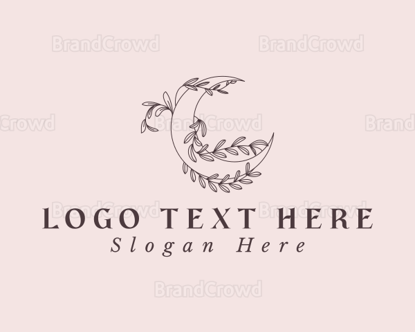 Floral Crescent Moon Logo